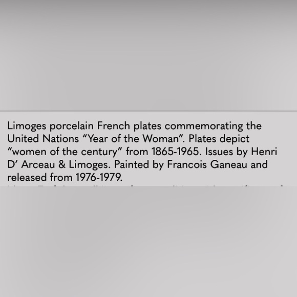 🔥Limoges “Women of the Century” Collector Plate 1979 - Francoise 1960🔥 - Picture 6 of 6
